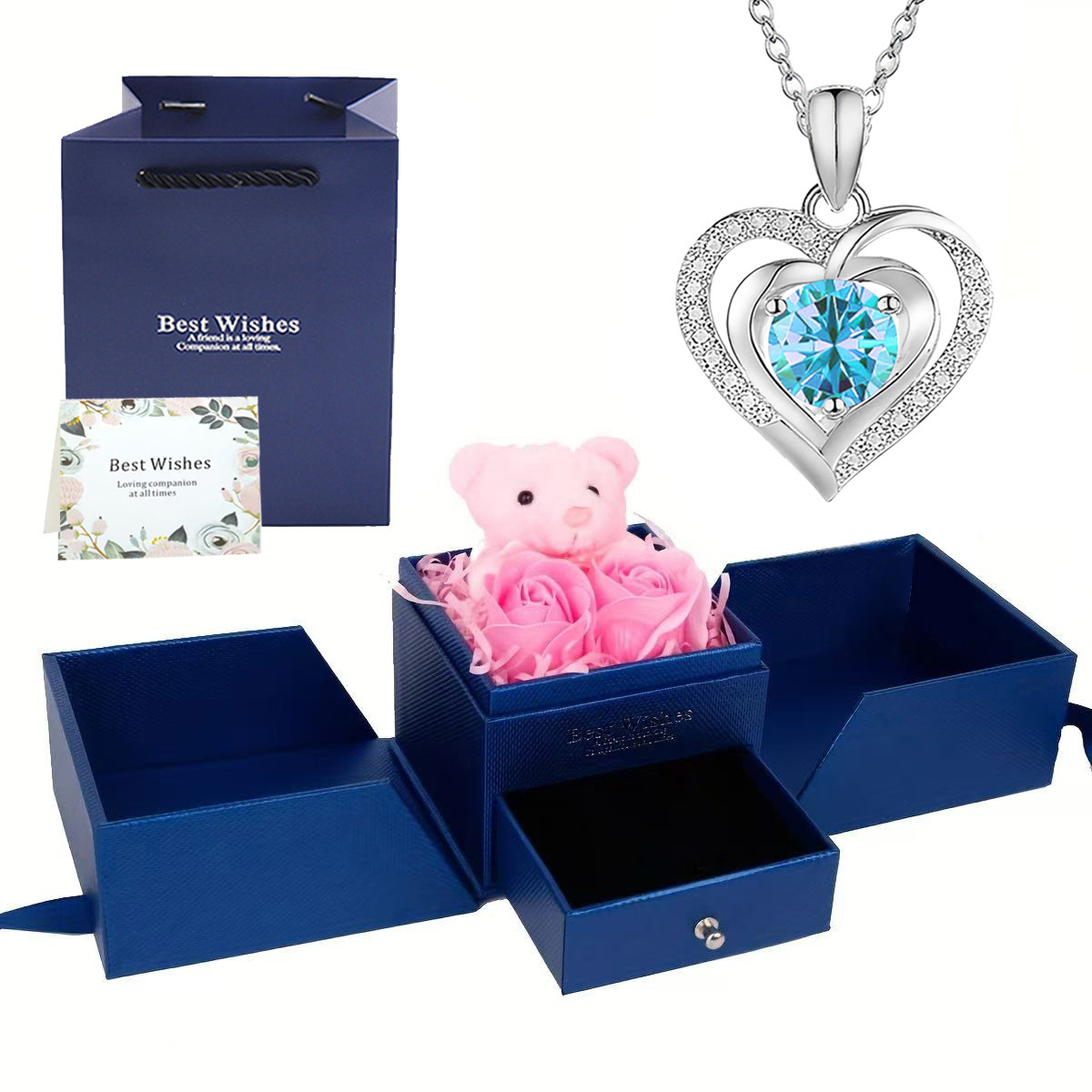 Luxurious Heart-Shaped Pendant Necklace with Gift Box